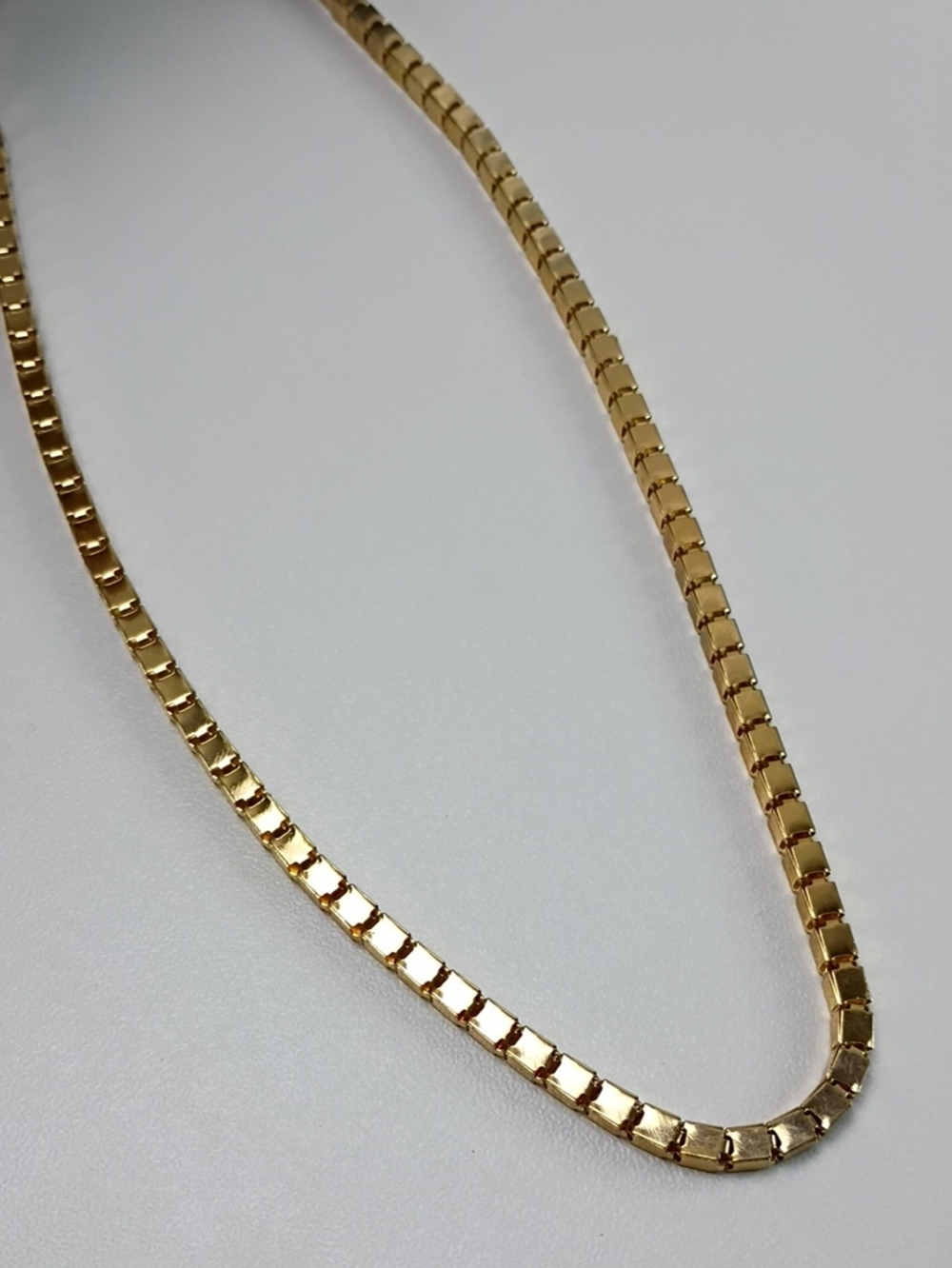 Gold Box Chain Necklace - Women's Jewelry